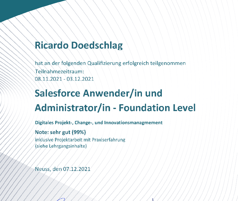 Salesforce Anwender/in und Administrator/in – Zertifikat